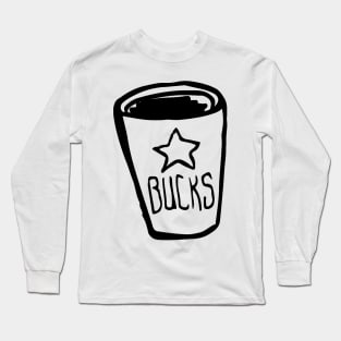 Coffee Cup Doodle Black Long Sleeve T-Shirt